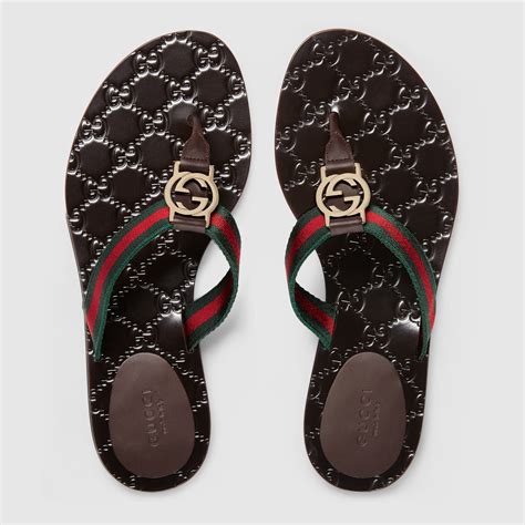 gucci thong sandals tan|authentic Gucci thong sandals.